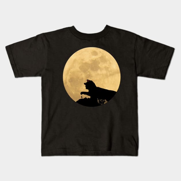 The Cat and the Moon Kids T-Shirt by madmonkey